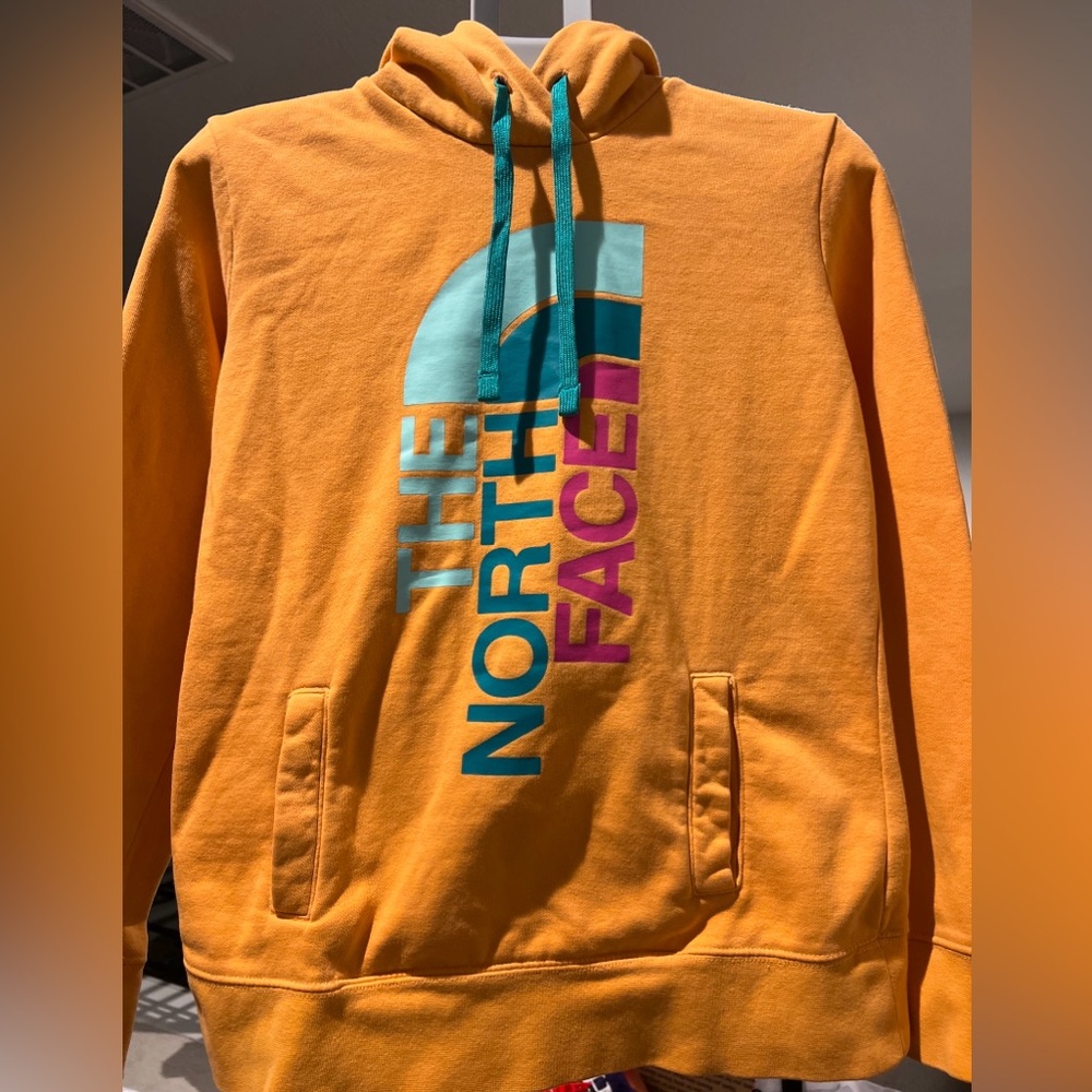 The North Face Orange and Teal Women's Hoodie